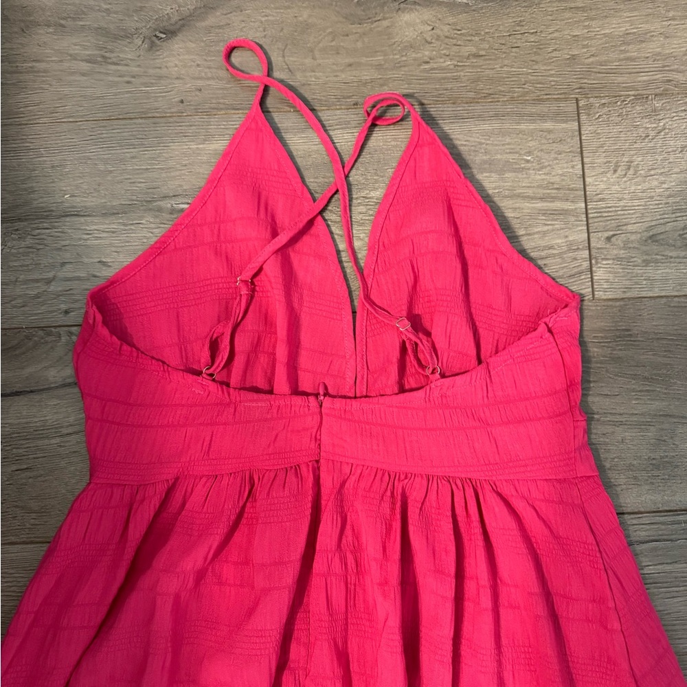 SHEIN Pink Pleated Halter Sundress - Picture 2 of 3